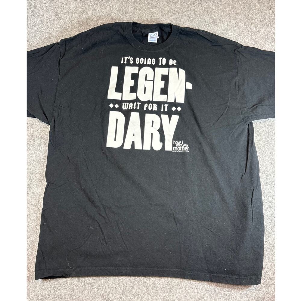 How I Met Your Mother Shirt Mens Black Legendary Graphic Tee Preshrunk Y2K 2XL